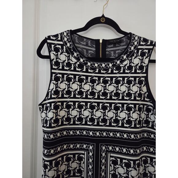 Ted Baker London Jammiea Retro Op Art Print Jacquard Knit Dress Size 3 US 8 - Picture 5 of 7